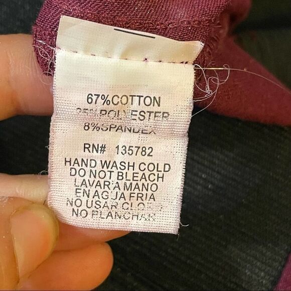 Burgundy Maroon Spandex Stretchy Skinny Tight Jeggings with pockets size M - Picture 3 of 13